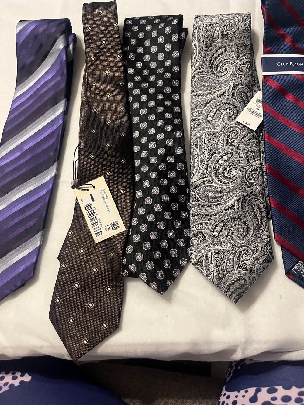 Tie Bundles 5 Designer Men TieClassic Paisley Silver Gray Men’s Tie - Unbranded